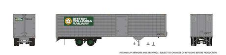 Fruehauf 40' Fluted-Side Volume Van Trailer with Side Door - Assembled -- British Columbia Railway #270321 (silver, green, white, Dogwood Logo)-1