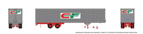 Fruehauf 40' Fluted-Side Volume Van Trailer - Assembled -- Canadian Freightways #59-348 (silver, white, red, green)-1