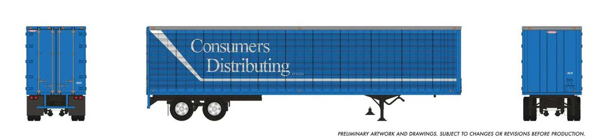 Trailmobile 45' Dry Van Trailer - Assembled -- Consumers Distributing #4557 (blue, white)-1
