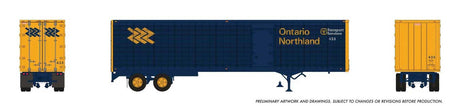 Trailmobile 45' Dry Van Trailer - Assembled -- Ontario Northland #441 (blue, yellow)-1