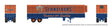Trailmobile 45' Dry Van Trailer with Reefer Unit  - Assembled -- Schneiders Meats #546 (orange, blue, white)-1
