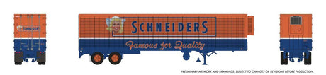 Trailmobile 45' Dry Van Trailer with Reefer Unit  - Assembled -- Schneiders Meats #546 (orange, blue, white)-1