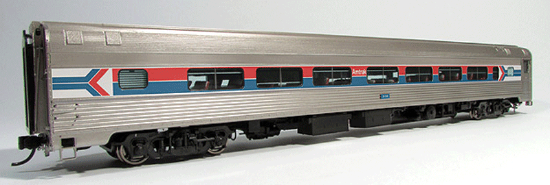 Budd 60-Seat Coach w/Fluted Sides -- Amtrak #4822 (Phase I, silver, red, white, blue)