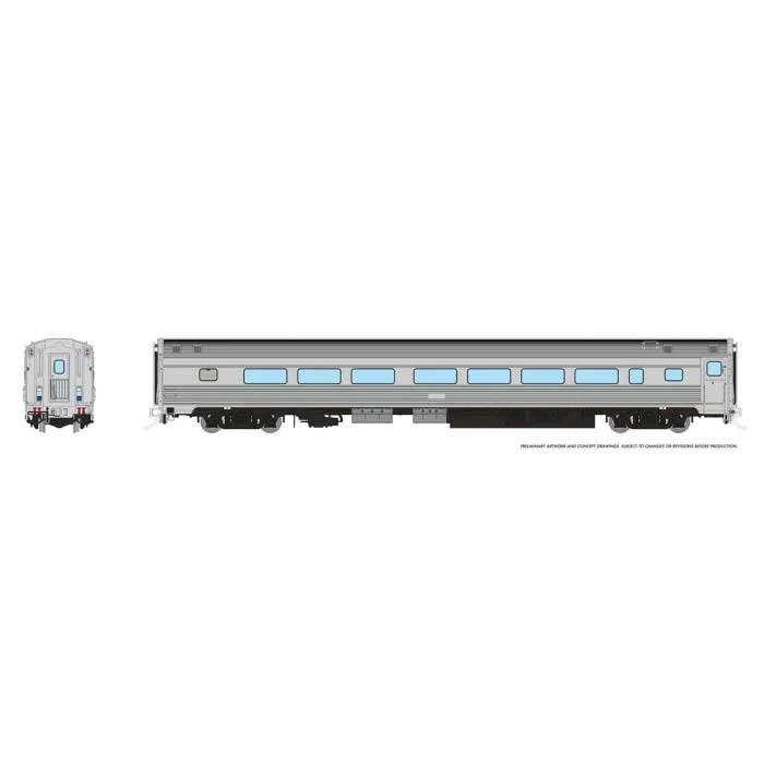 HO Budd Coach w/HEP: Painted, Unlettered -- Painted, Unlettered (stainless steel finish)