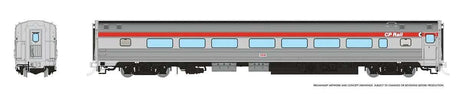 Budd Coach - Ready to Run -- Canadian Pacific #106 (stainless, Action red, Multimark Logo)