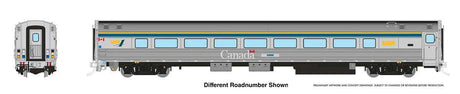 Budd Coach with HEP2 - Ready to Run -- VIA Rail Canada #4008 (HEP2 VIA 1 Club Scheme, stainless, blue, yellow, Larg