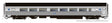 Budd Coach - Ready to Run -- Long Island #529 (MTA Scheme, stainless, black, blue M logo)