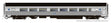 Budd Coach - Ready to Run -- Long Island #530 (MTA Scheme, stainless, black, blue M logo)