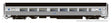 Budd Coach - Ready to Run -- Long Island #532 (MTA Scheme, stainless, black, blue M logo)