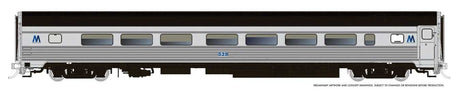 Budd Coach - Ready to Run -- Long Island #539 (MTA Scheme, stainless, black, blue M logo)