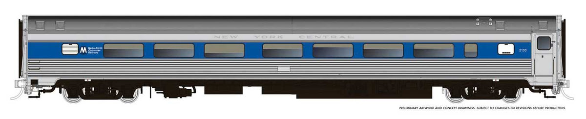 Budd Coach - Ready to Run -- Metro North #2107 (MTA Scheme, stainless, blue)