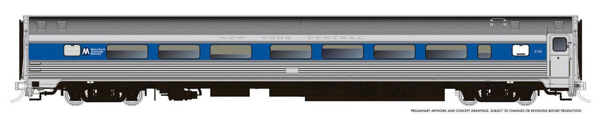 Budd Coach - Ready to Run -- Metro North #2109 (MTA Scheme, stainless, blue)