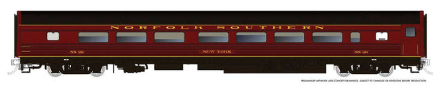 Budd Coach - Ready to Run -- Norfolk Southern #27 New York (maroon, black)