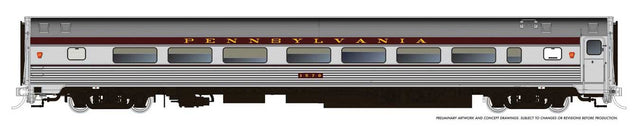 Budd Coach - Ready to Run -- Pennsylvania Railroad #1570 (Congressional Scheme, stainless, Tuscan)