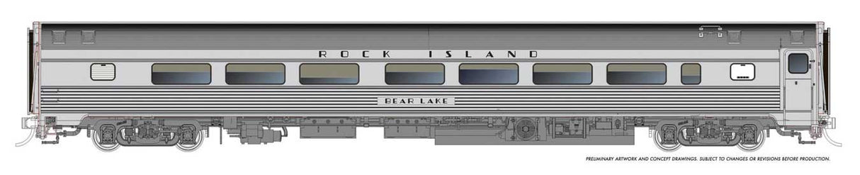 Budd Coach - Ready to Run -- Rock Island #323 Chisholm Trail (stainless)