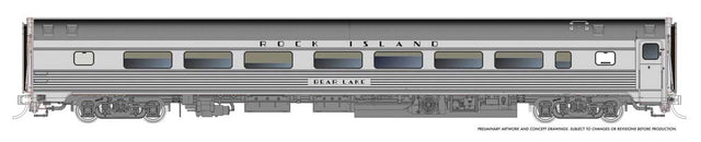 Budd Coach - Ready to Run -- Rock Island #323 Chisholm Trail (stainless)