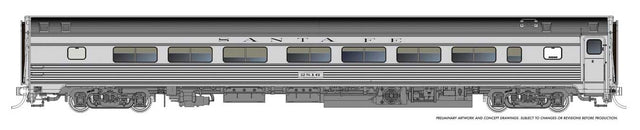 Budd Coach - Ready to Run -- Santa Fe #2816 (stainless)