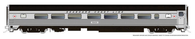 Budd Coach - Ready to Run -- Seaboard Coast Line #5403 (stainless, black)