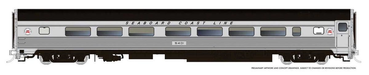 Budd Coach - Ready to Run -- Seaboard Coast Line #5410 (stainless, black)