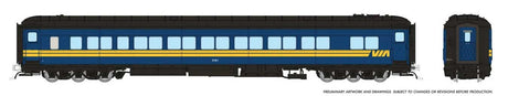 Canadian Car & Foundry Balloon-Top Coach - Ready to Run -- VIA Rail Canada #5195 (blue, yellow, black)