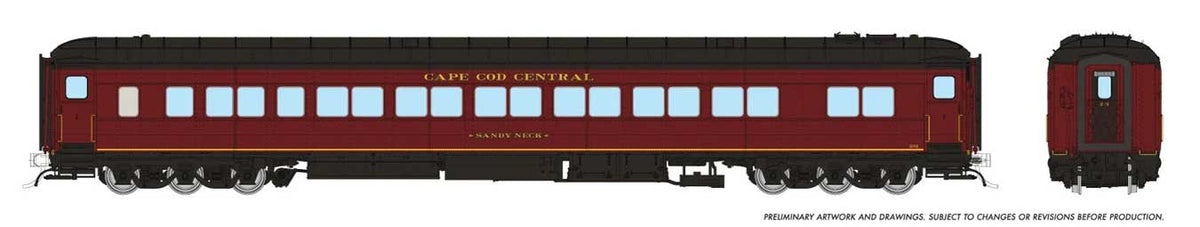 Canadian Car & Foundry Balloon-Top Coach - Ready to Run -- Cape Cod Central #202 Great Island (maroon, black)
