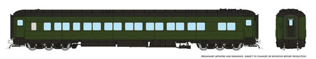 Canadian Car & Foundry Balloon-Top Coach - Ready to Run -- Painted, Unlettered (green, black)