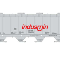 NSC 3800 Cylindrical Covered Hopper 6-Pack - Ready to Run -- Indusmin UNPX (gray, red)