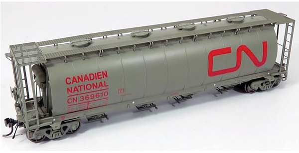 NSC 3800 Cylindrical Covered Hopper - Ready to Run -- Canadian National #3 (As-Delivered; gray, red; Large Noodle Logo)
