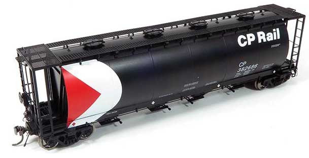 MIL 3800 Cylindrical Covered Hopper - Ready to Run -- Canadian Pacific #3 (black, red, white; Small Early Multimark Logo)