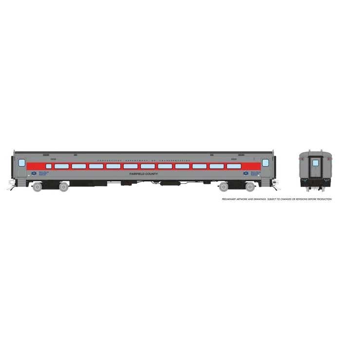 P-S Comet Commuter Coach - Ready to Run -- Connecticut DOT #6268 (As-Delivered, silver, red)