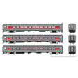 P-S Comet Commuter 2 Coach and Cab Car Set - Ready to Run -- Connecticut DOT Set #1 (Cab #6207, Coaches #6232, 6272, Late Scheme, silver