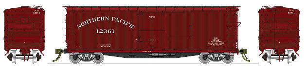 NP 10000-Series 40' Wood Boxcar - Ready To Run -- Northern Pacific (Pre-War 1923-1938, K Brakes; Boxcar Red)