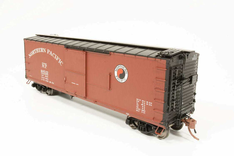 NP 10000-Series 40' Wood Boxcar - Ready To Run -- Northern Pacific Random Number Group 1 (1945, Boxcar Red, black, Small Monad
