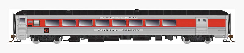 NH P-S Baggage-Parlor-Lounge - Ready to Run -- New Haven 203 Dukes County (McGinnis, stainless, vermillion, balck)