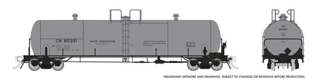 Procor GP20 20,000-Gallon Tank Car 6-Pack - Ready to Run -- Canadian National (Company Service, gray)
