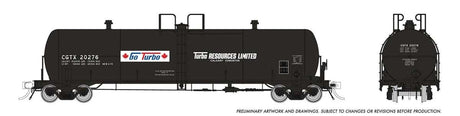 Procor GP20 20,000-Gallon Tank Car 6-Pack - Ready to Run -- Turbo Resources CGTX (black, white, red, blue, Go Turbo Logo)