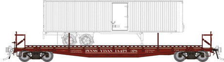 Class F30D 50' TOFC Flatcar w/Random Trailer - Ready to Run -- Pennsylvania Railroad (As-Delivered, Tuscan)