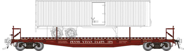 Class F30D 50' TOFC Flatcar w/Random Trailer - Ready to Run -- Pennsylvania Railroad (As-Delivered, Tuscan)