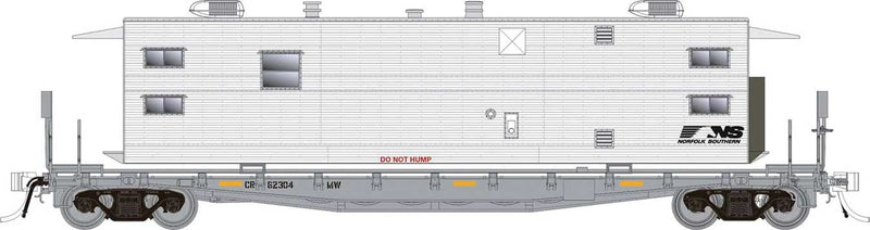 Class F30A 50' Flatcar w/Sleeper Trailer 6-Pack - Ready to Run -- Norfolk Southern #62153, 62304, 62126, 62647, 62756, 62956 (MOW Gray, yellow