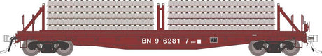 Class F30D 50' Concrete Tie Car w/Load - Ready to Run -- Burlington Northern #2 (brown)