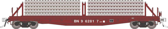 Class F30D 50' Concrete Tie Car w/Load 6-Pack - Ready to Run -- Burlington Northern Set #2 (brown)