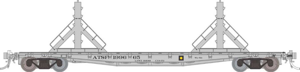 Class F30D 50' Welded Rail Car - Ready to Run -- Santa Fe #1 (gray)