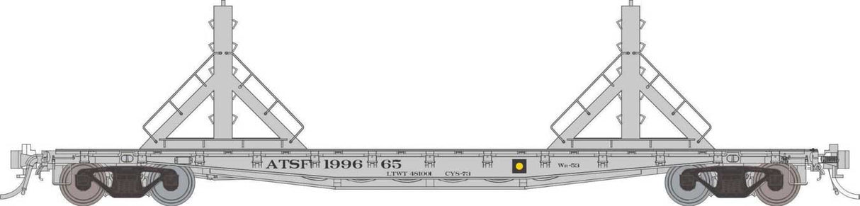 Class F30D 50' Welded Rail Car 6-Pack - Ready to Run -- Santa Fe Set #1 (gray)