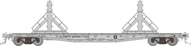 Class F30D 50' Welded Rail Car 6-Pack - Ready to Run -- Santa Fe Set #1 (gray)