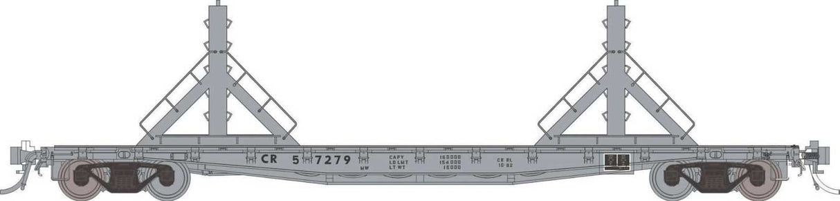 Class F30D 50' Welded Rail Car - Ready to Run -- Conrail #1 (MOW Gray)