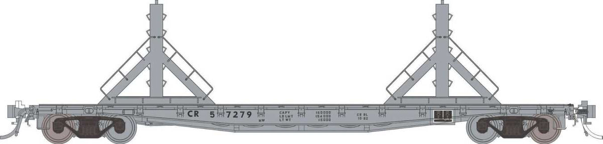 Class F30D 50' Welded Rail Car 6-Pack - Ready to Run -- Conrail Set #1 (MOW Gray)