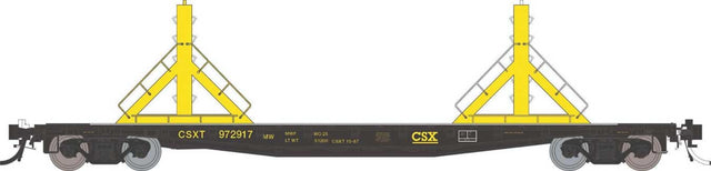 Class F30D 50' Welded Rail Car 6-Pack - Ready to Run -- CSX Set #1 (black, yellow)