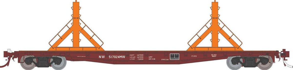 Class F30D 50' Welded Rail Car - Ready to Run -- Norfolk & Western #1 (Boxcar Red, orange)