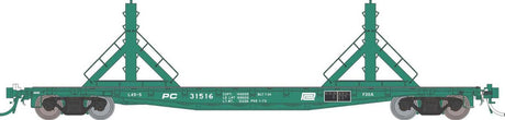 Class F30D 50' Welded Rail Car 6-Pack - Ready to Run -- Penn Central Set #1 (Jade Green, white)