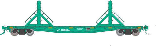 Class F30D 50' Welded Rail Car 6-Pack - Ready to Run -- Union Pacific Set #1 (MOW Green)